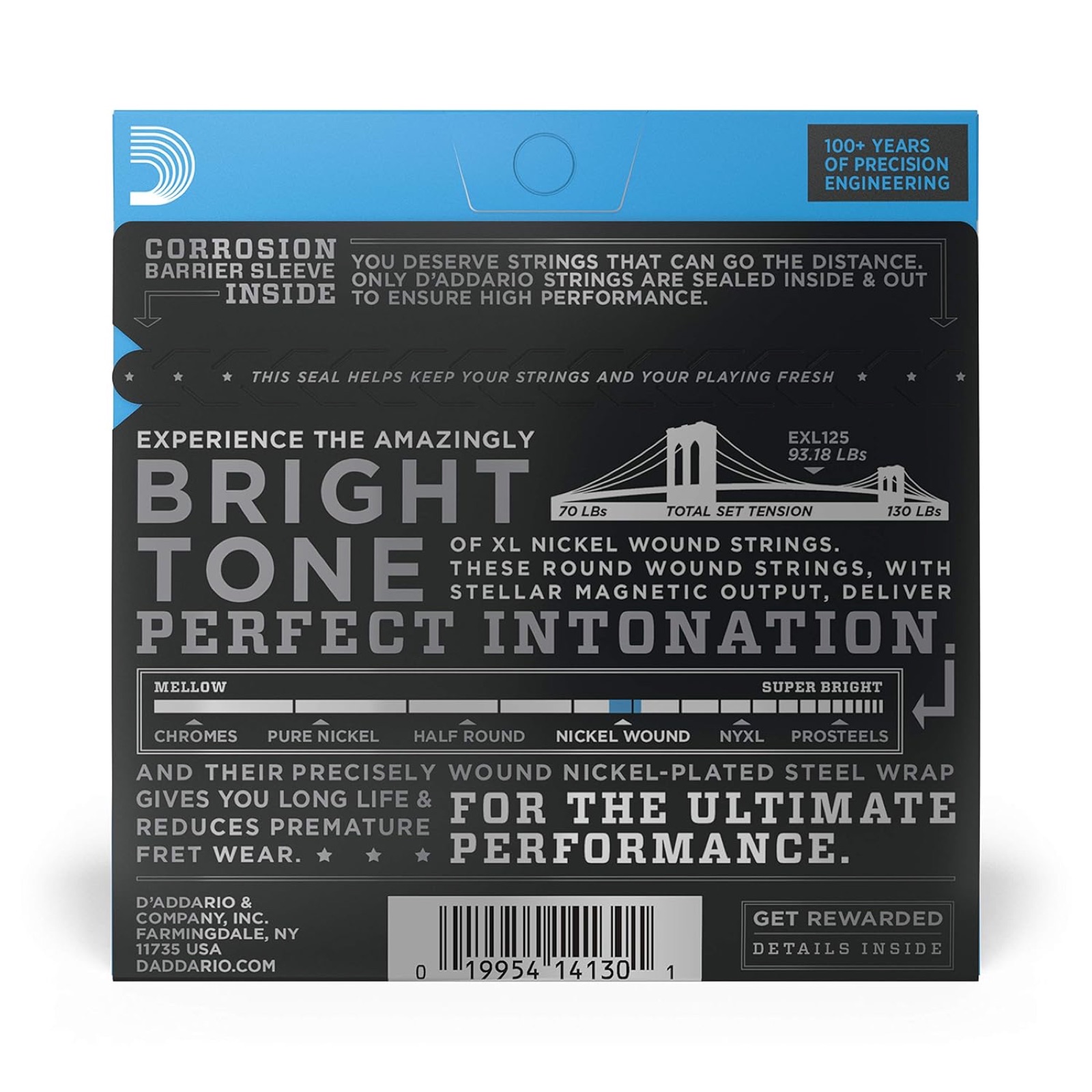 D'Addario EXL125 Nickel Wound 9-46 Super Light Electric Guitar Strings